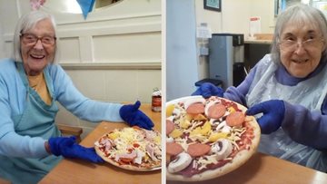 Make your own pizza day at Penrith care home